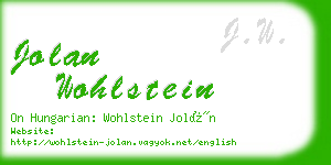 jolan wohlstein business card
